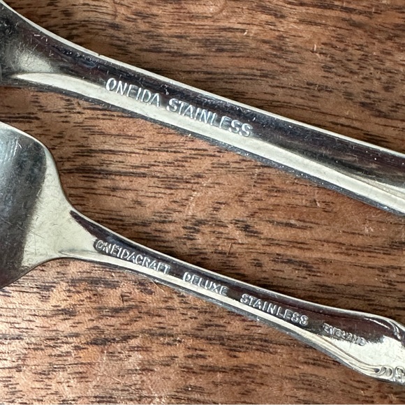 Stainless Fork Set Vintage Kitchen Flatware Serving Utensils Mid Century Oneida - Picture 5 of 5